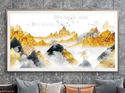 File gốc File tranh hiện đại pha lê gương KF95479 (ảnh chi tiết) để in lụa