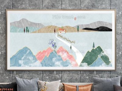 File gốc File tranh hiện đại pha lê gương KF95496 (PNG) không nền chất lượng