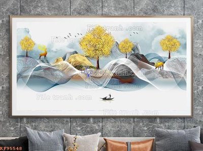 File tranh gốc File tranh hiện đại pha lê gương KF95548 (bản đẹp) độc quyền