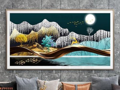 File gốc File tranh hiện đại pha lê gương KF95555 (ảnh chi tiết) để in ấn