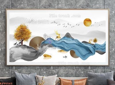 Chi tiết file ảnh File tranh hiện đại pha lê gương KF95565 sắc nét