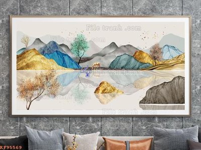 File tranh File tranh hiện đại pha lê gương KF95569 (gốc) phong cách tối giản