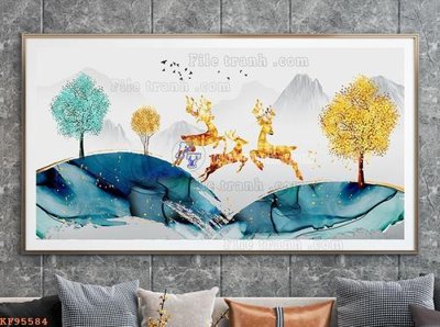 File in ấn File tranh hiện đại pha lê gương KF95584 (bản gốc) chất lượng cao