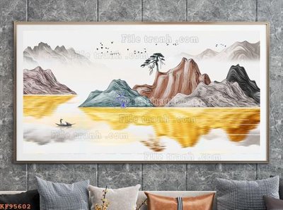 File gốc File tranh hiện đại pha lê gương KF95602 (in mica) làm quà tặng