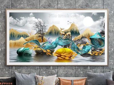 File ảnh gốc File tranh hiện đại pha lê gương KF95604 (chuyên in mica)