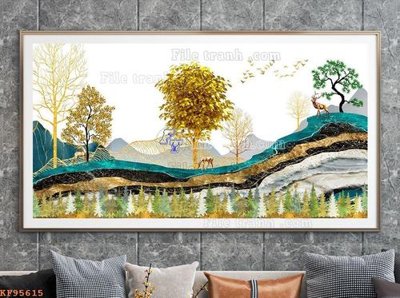 Tải file File tranh hiện đại pha lê gương KF95615 (gốc) làm tranh trang trí