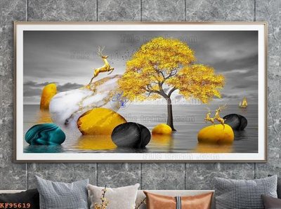 Chi tiết file ảnh File tranh hiện đại pha lê gương KF95619 sắc nét