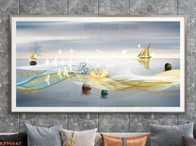 File gốc File tranh hiện đại pha lê gương KF95647 (thiết kế) cho in ấn