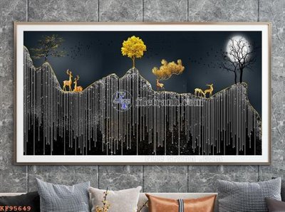 File in ấn cao cấp File tranh hiện đại pha lê gương KF95649 (file gốc)