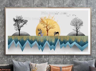 File PSD File tranh hiện đại pha lê gương KF95654 (chất lượng in ấn)