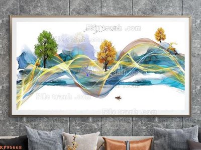 File gốc File tranh hiện đại pha lê gương KF95668 (trang trí) phòng ngủ