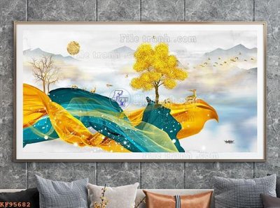 File tranh File tranh hiện đại pha lê gương KF95682 (file gốc) chuẩn màu in