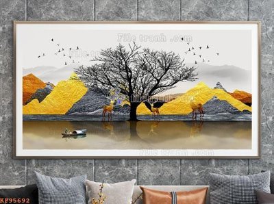 File in trần File tranh hiện đại pha lê gương KF95692 (bản gốc) trời sao