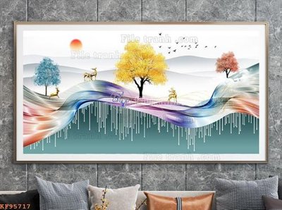 Download file gốc File tranh hiện đại pha lê gương KF95717 (in mica) logo