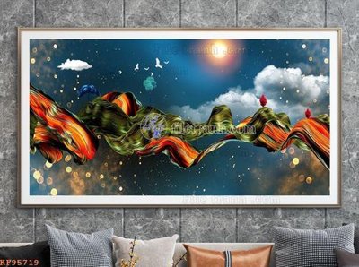 File ảnh File tranh hiện đại pha lê gương KF95719 (gốc) in decal dán tường