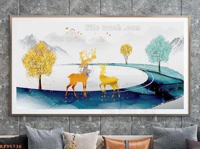 File gốc File tranh hiện đại pha lê gương KF95736 (ảnh chi tiết) để in ấn