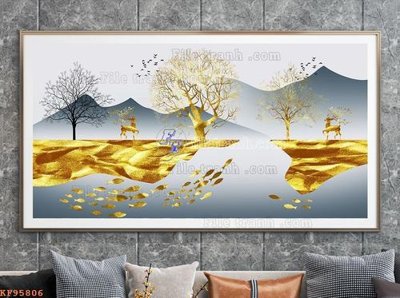 File tranh File tranh hiện đại pha lê gương KF95806 (gốc) in vải canvas