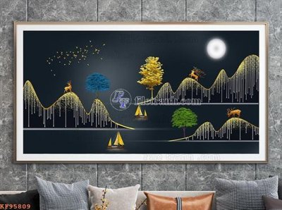 Tệp tin gốc File tranh hiện đại pha lê gương KF95809 (dùng cho in) File tranh hiện đại pha lê gương KF95809