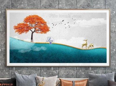 Tải file File tranh hiện đại pha lê gương KF95819 (PSD) cho in tranh 3D