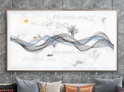 File gốc File tranh hiện đại pha lê gương KF95832 (in lụa) cao cấp
