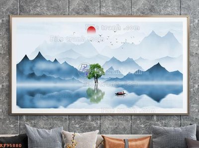 Hình ảnh file gốc File tranh hiện đại pha lê gương KF95880 cho in UV