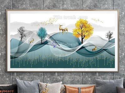 File tranh File tranh hiện đại pha lê gương KF95977 (bản gốc) treo tường