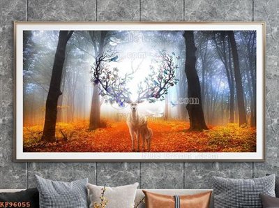 File tranh gốc in trần nhà File tranh hiện đại pha lê gương KF96055 3D