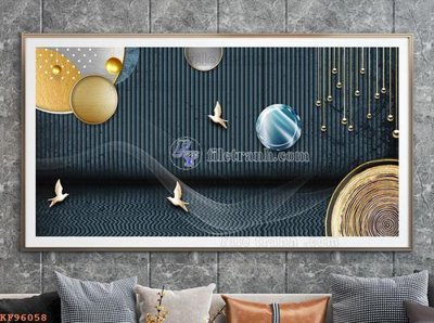 File gốc File tranh hiện đại pha lê gương KF96058 (cho in UV) siêu nét