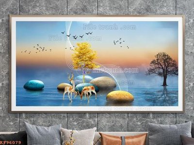 File gốc File tranh hiện đại pha lê gương KF96079 (PNG) không nền chất lượng