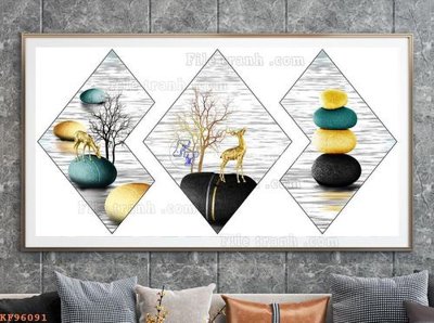 File tranh File tranh hiện đại pha lê gương KF96091 (bản gốc) in lụa 3D