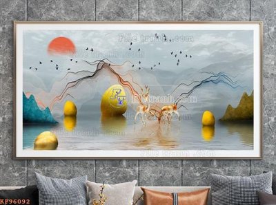 Tải file File tranh hiện đại pha lê gương KF96092 (PSD) cho in tranh 3D