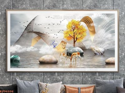 File tranh File tranh hiện đại pha lê gương KF96096 (gốc) chủ đề con người