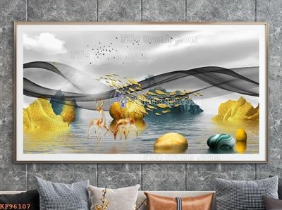 File gốc File tranh hiện đại pha lê gương KF96107 (in tráng gương) hiện đại