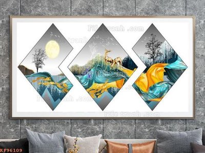 File gốc File tranh hiện đại pha lê gương KF96109 (in ấn) màu sắc trung thực