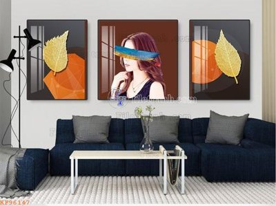 File tranh File tranh hiện đại pha lê gương KF96147 (gốc) phong cách tối giản