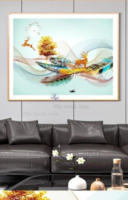 File gốc in ấn File tranh hiện đại pha lê gương KF96178 chuẩn màu CMYK