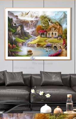 Ảnh gốc File tranh hiện đại pha lê gương KF96289 (độ nét cao) in tráng gương