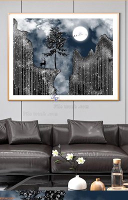 File in mica File tranh hiện đại pha lê gương KF96295 (bản gốc) làm vách ngăn