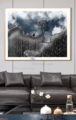 File in ấn cao cấp File tranh hiện đại pha lê gương KF96301 (file gốc)