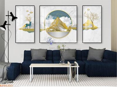 File in trần File tranh hiện đại pha lê gương KF96353 (bản gốc) bầu trời