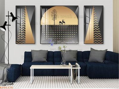 File in trần File tranh hiện đại pha lê gương KF96376 (bản gốc 3D) sống động