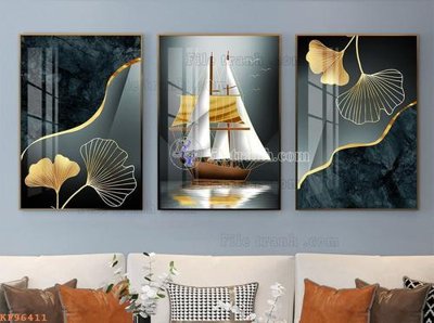 Ảnh gốc File tranh hiện đại pha lê gương KF96411 (nét căng) in mica