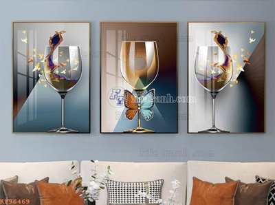 File tranh File tranh hiện đại pha lê gương KF96469 (gốc) chủ đề thiên nhiên