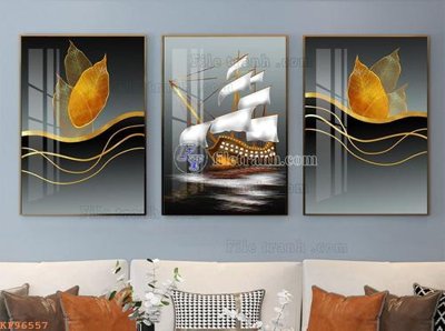 File in lụa File tranh hiện đại pha lê gương KF96557 (phong cảnh) File tranh hiện đại pha lê gương KF96557