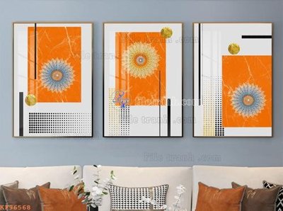 File in lụa File tranh hiện đại pha lê gương KF96568 (phong cảnh) File tranh hiện đại pha lê gương KF96568