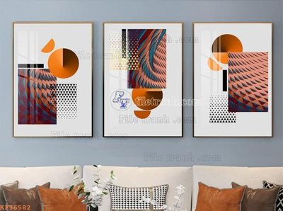 Download file gốc File tranh hiện đại pha lê gương KF96582 (in lụa) tranh 3D