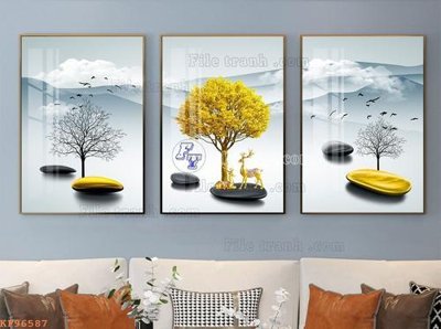 File gốc File tranh hiện đại pha lê gương KF96587 (AI/EPS) cho in ấn