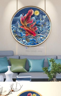 File in lụa File tranh hiện đại pha lê gương KF96620 (tân cổ điển) File tranh hiện đại pha lê gương KF96620