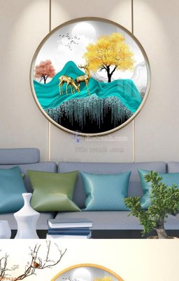 File gốc File tranh hiện đại pha lê gương KF96625 (in lụa) cao cấp