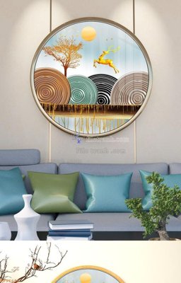 Ảnh gốc file in lụa File tranh hiện đại pha lê gương KF96636 chi tiết